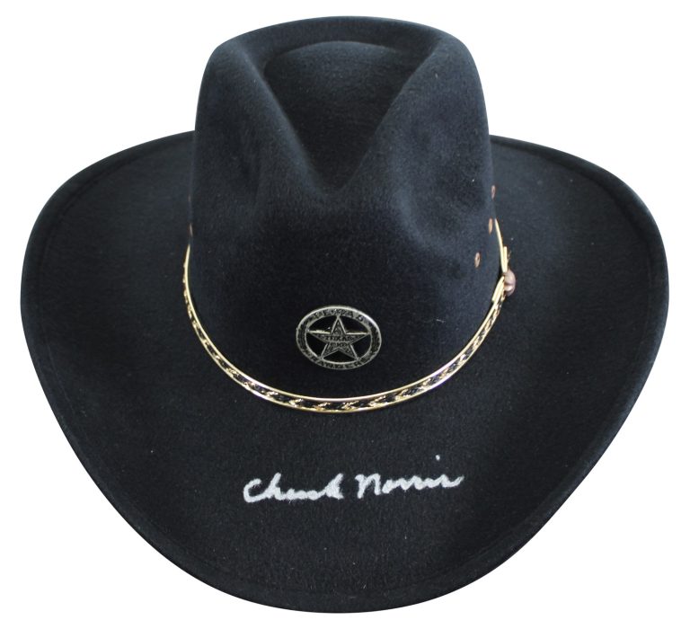 Chuck Norris Walker, Texas Ranger Authentic Signed Black Cowboy Hat JSA Wit