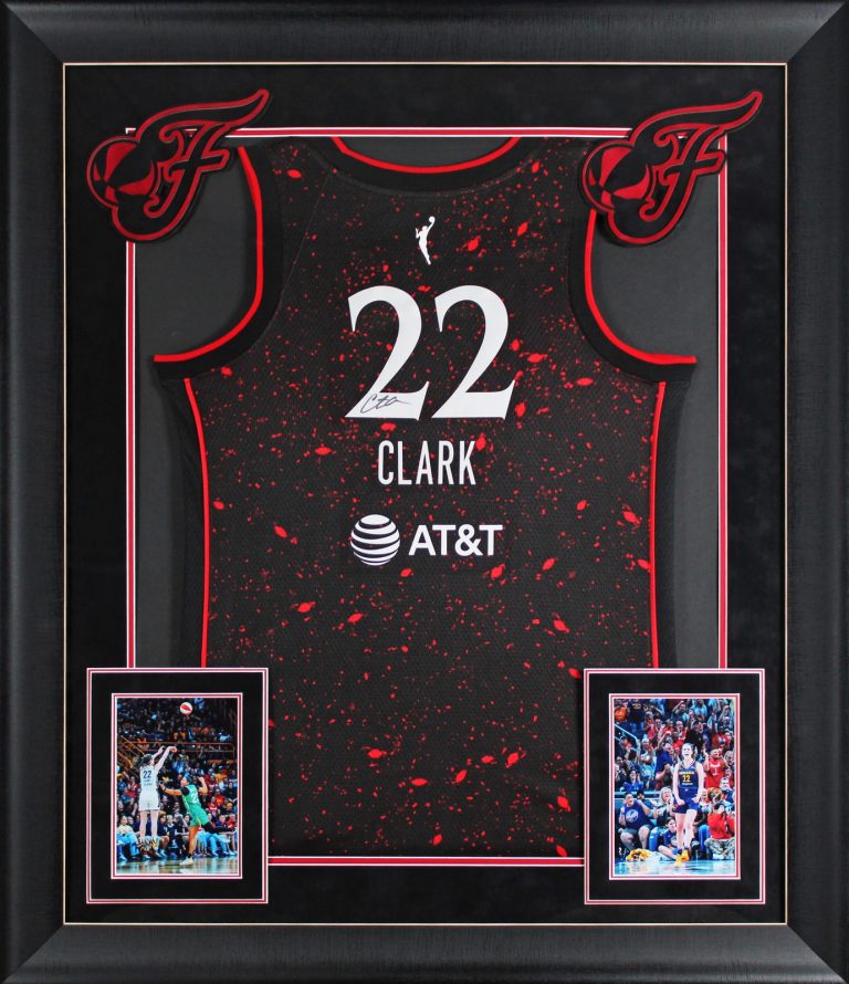 Fever Caitlin Clark Authentic Signed Black & Red Nike Framed Jersey BAS LOA