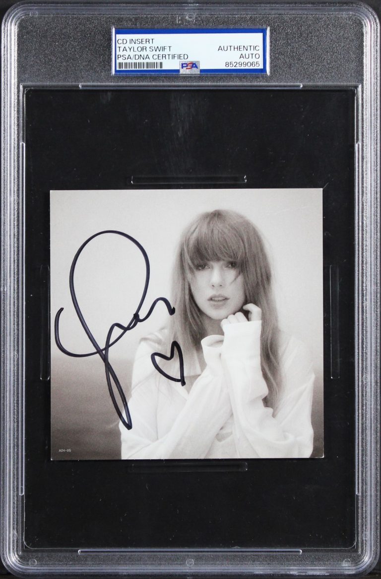 Taylor Swift Signed The Tortured Poets Department CD Insert w/ Heart PSA Slabbed