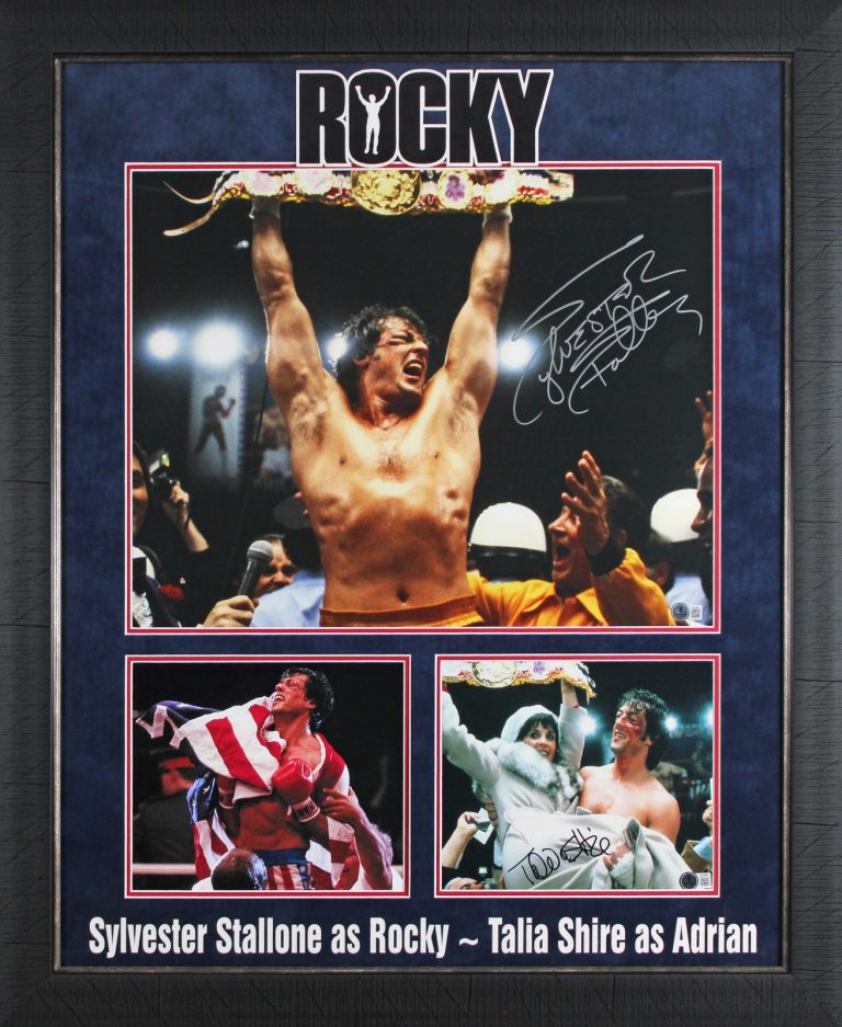 Sylvester Stallone & Talia Shire Rocky II Signed Framed Photo Display BAS