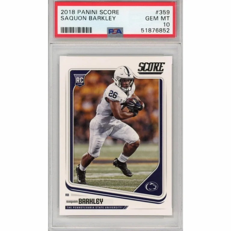 Graded 2018 Panini Score SAQUON BARKLEY #359 Rookie RC Football Card PSA 10 Mint