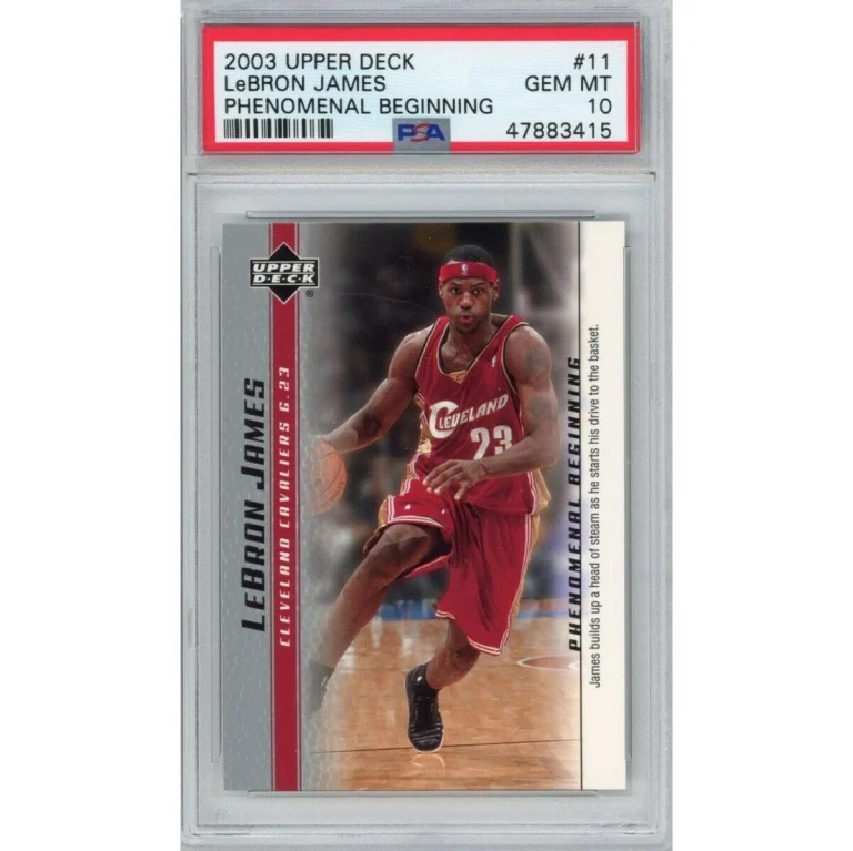 Graded 2003 Upper Deck LEBRON JAMES #11 Phenomenal Beginning Rookie Card PSA 10