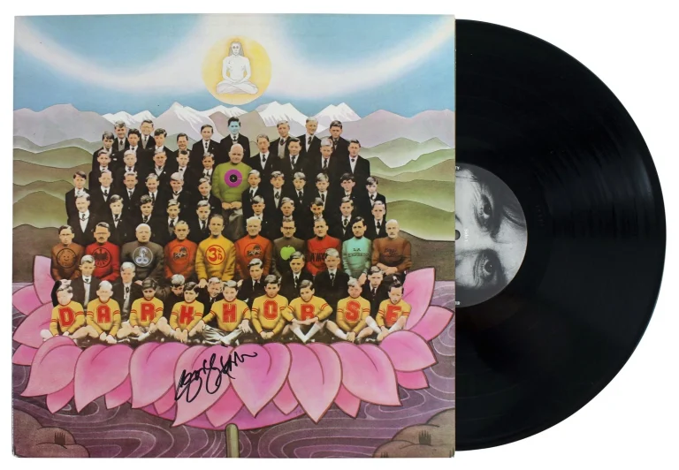 George Harrison Authentic Signed Dark Horse Album Cover W/ Vinyl JSA #BB39754