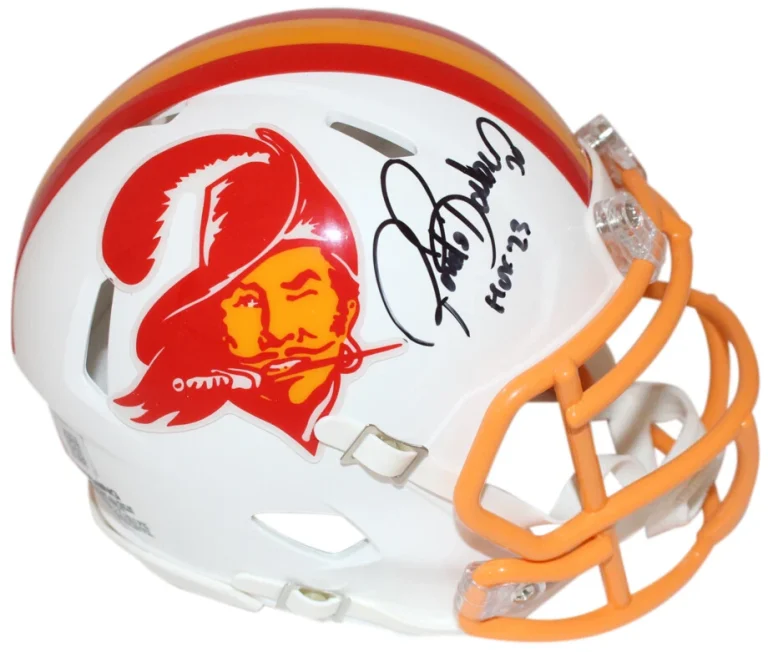 Ronde Barber Signed Tampa Bay Bucs TB '76-'96 Mini Helmet w/HOF BAS 40196