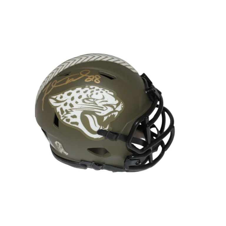 Fred Taylor Signed Jacksonville Jaguars Salute Mini Helmet  Beckett 42361