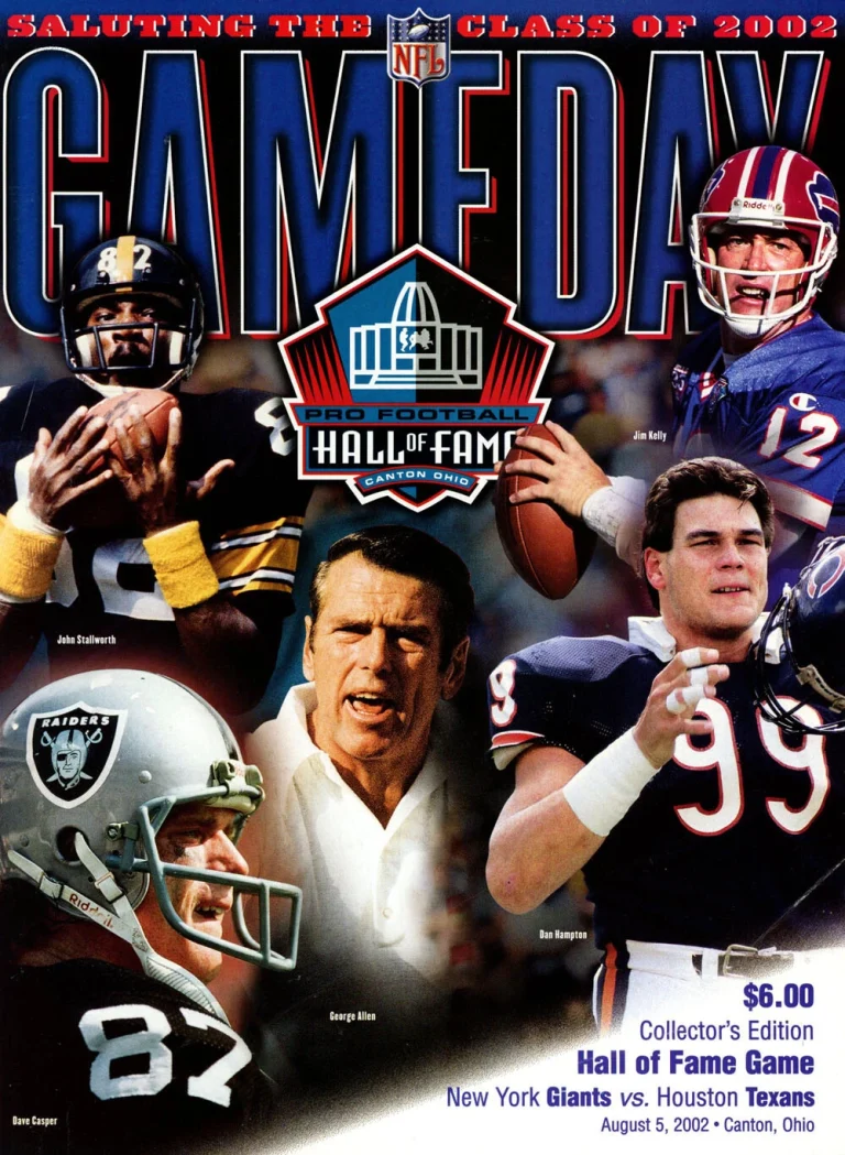 2002 Gameday Hall of Fame Game Program Giants vs Texans 42469