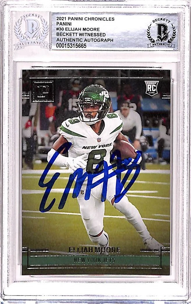 Elijah Moore Signed 2021 Panini Chronicles #PA-30 Trading Card BAS 38703
