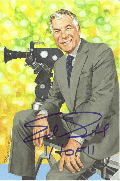 Ed Sabol Autographed/Signed Goal Line Art Card Blue HOF JSA 13056