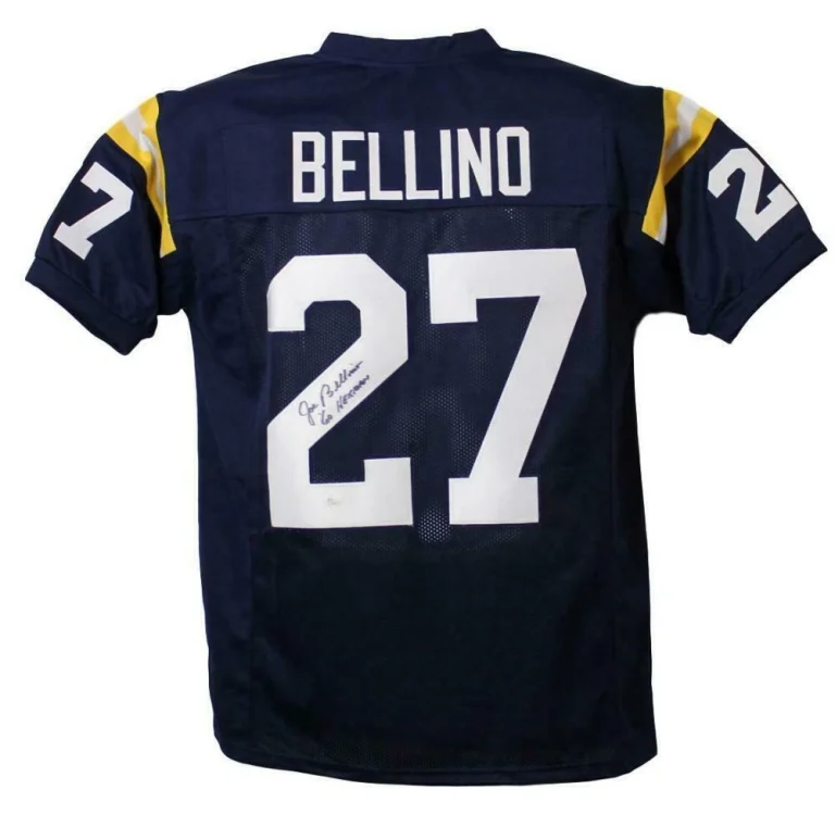 Joe Bellino Autographed/Signed College Style Blue XL Jersey Heisman 60 JSA 13420