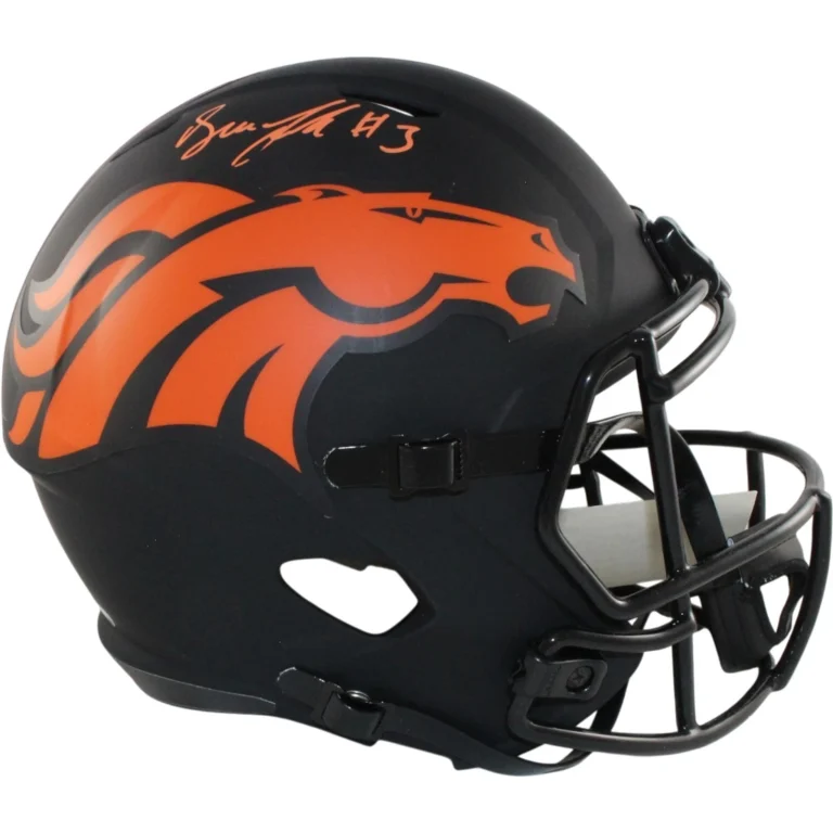 Drew Lock Autographed/Signed Denver Broncos F/S Eclipse Helmet BAS 29354