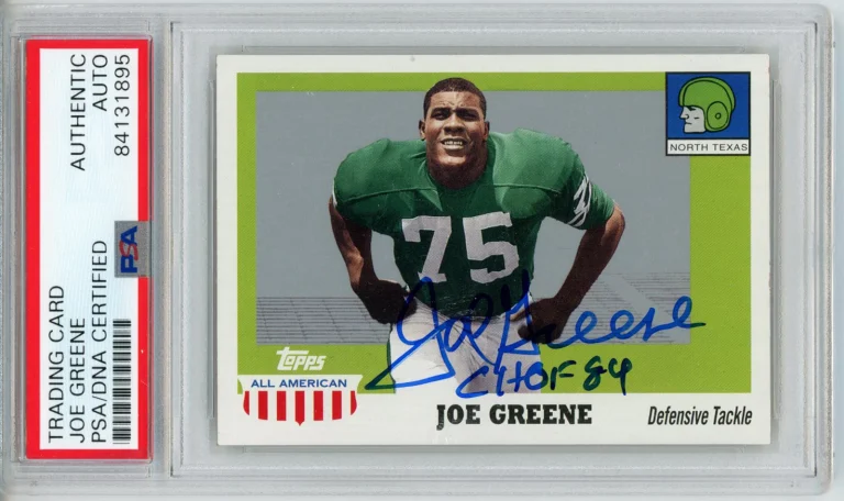 Joe Greene Autographed 2005 Topps All American Trading Card PSA Slab 32587