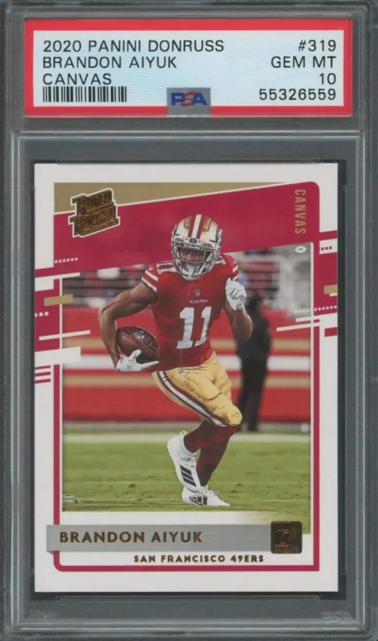 Graded 2020 Panini Donruss Brandon Aiyuk #319 Canvas Rookie Football Card PSA 10