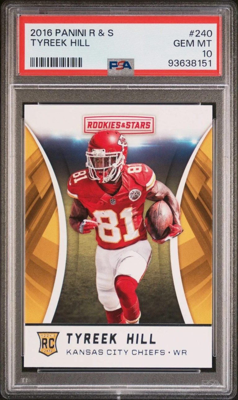 Graded 2016 Panini Rookies & Stars Tyreek Hill #240 Rookie Football Card PSA 10