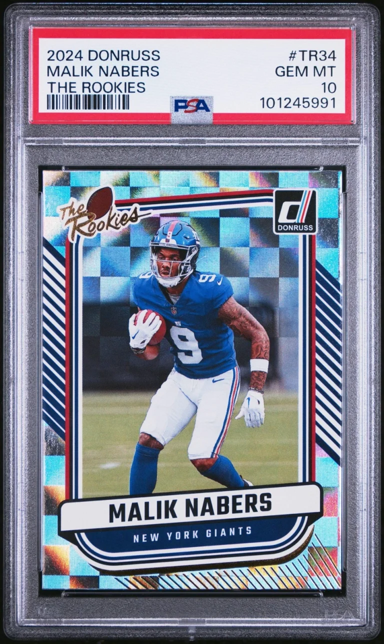 Graded 2024 Panini Donruss Malik Nabers #TR34 The Rookies Football Card PSA 10