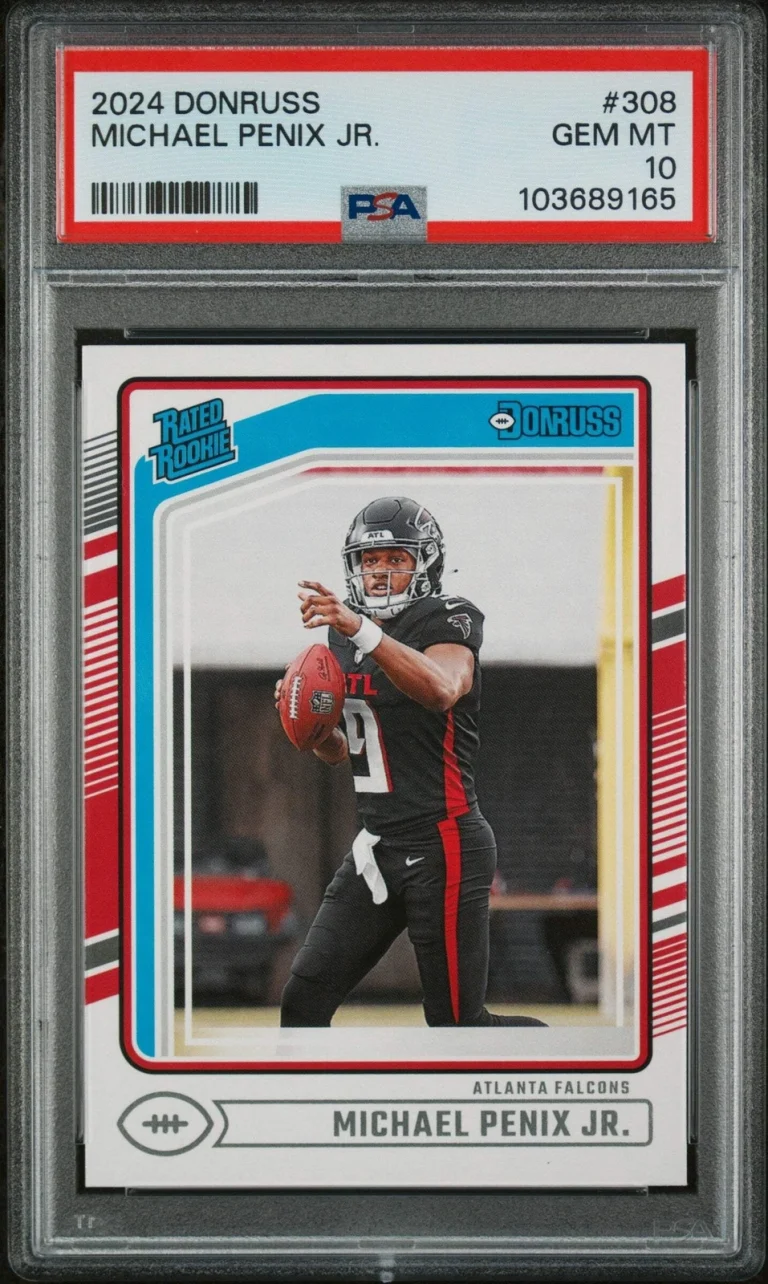 Graded 2024 Panini Donruss Michael Penix Jr #308 Rookie RC Football Card PSA 10