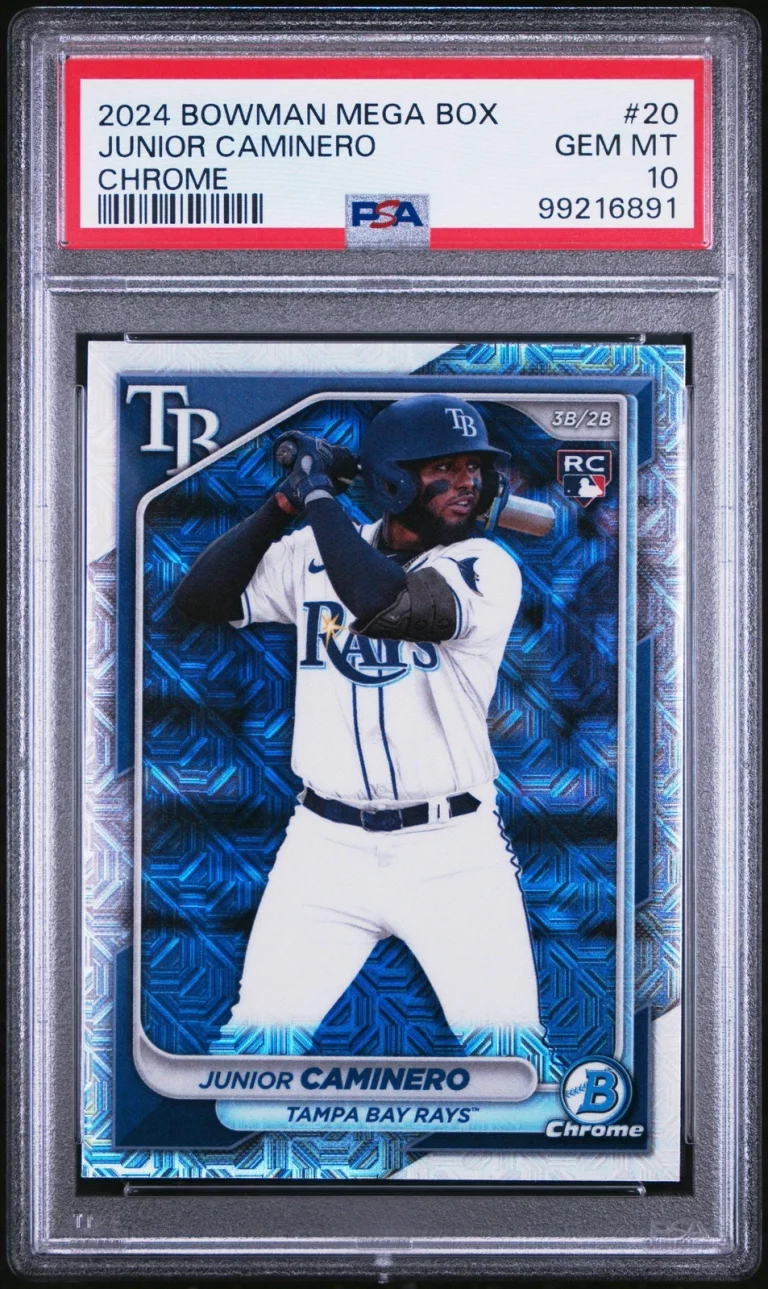 Graded 2024 Topps Bowman M/B Junior Caminero #20 Chrome RC Baseball Card PSA 10