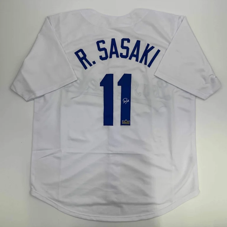 Facsimile Autographed Roki Sasaki Los Angeles LA White Reprint Jersey Men's XL