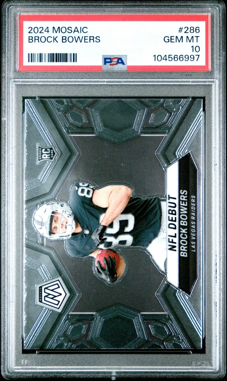 Graded 2024 Panini Mosaic Brock Bowers #286 Rookie RC Football Card PSA 10 Gem