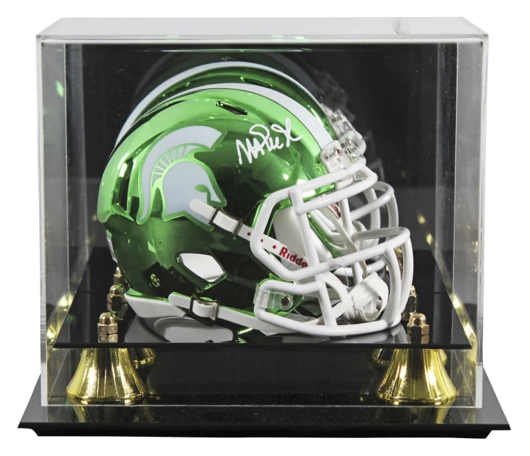 Michigan State Magic Johnson Signed Chrome Speed Mini Helmet W/ Case BAS Witness