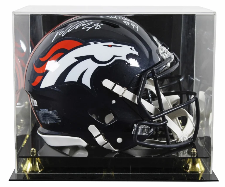 Broncos DeMarcus Ware & Von Miller Signed F/S Speed Proline Helmet W/ Case BAS W