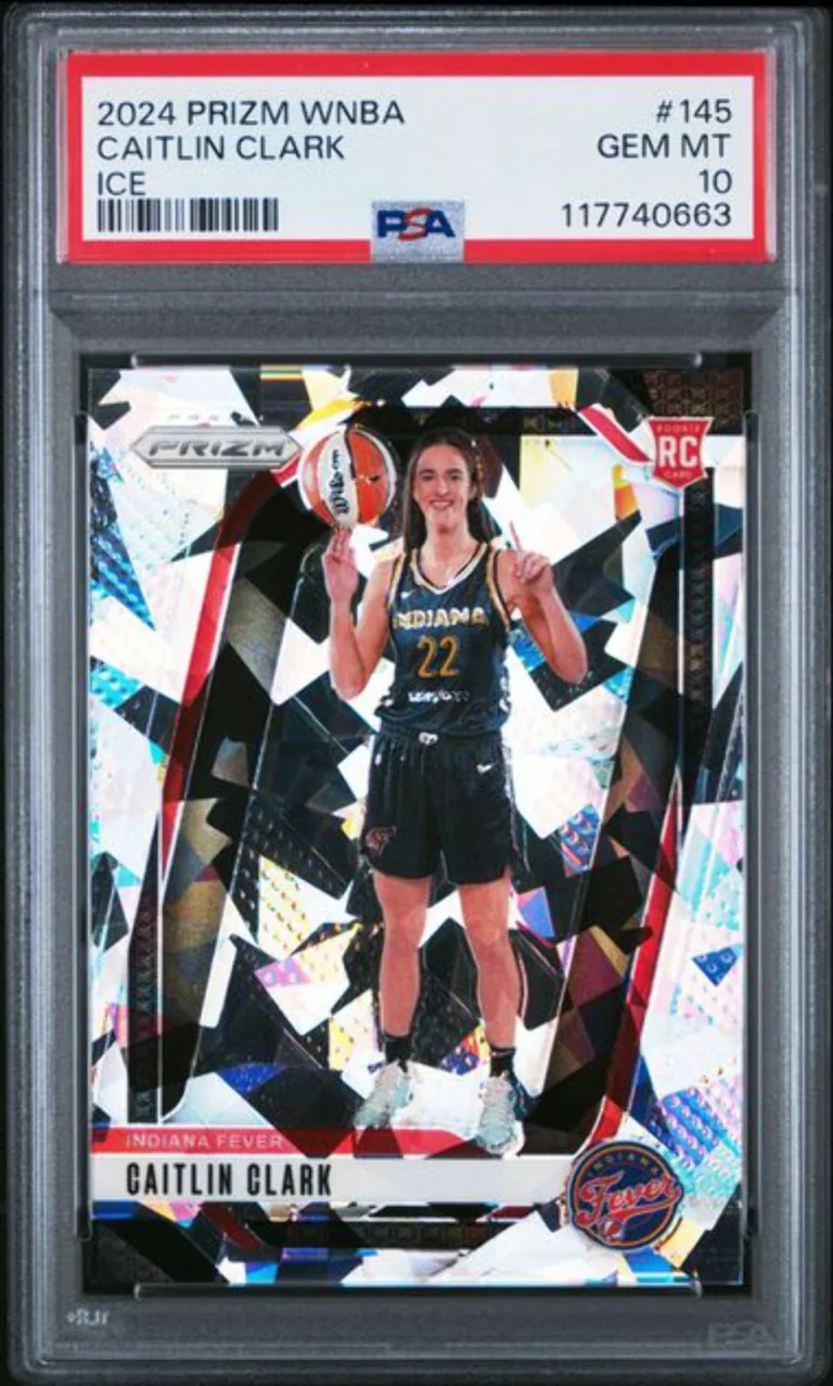 Graded 2024 Panini Prizm Ice Caitlin Clark #145 Ice RC Basketball Card PSA 10