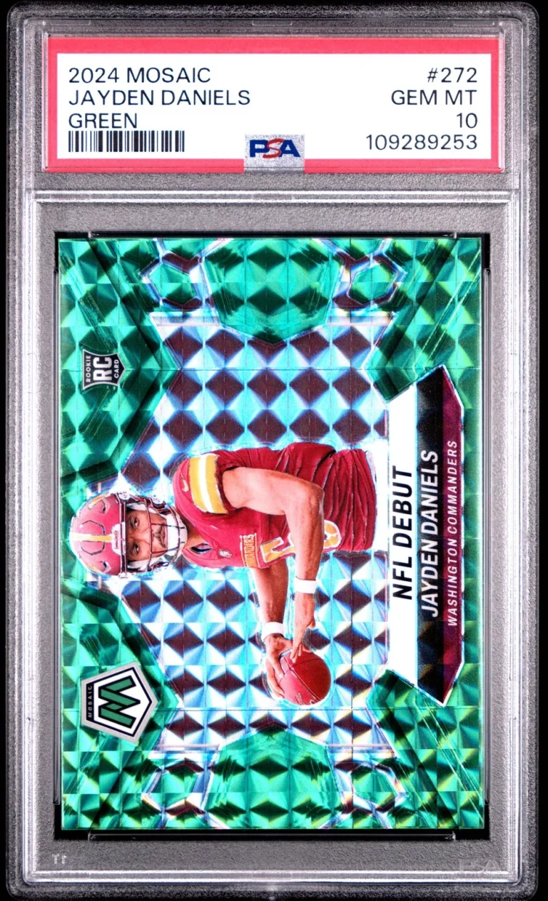 Graded 2024 Panini Mosaic Jayden Daniels #272 Green Rookie Football Card PSA 10