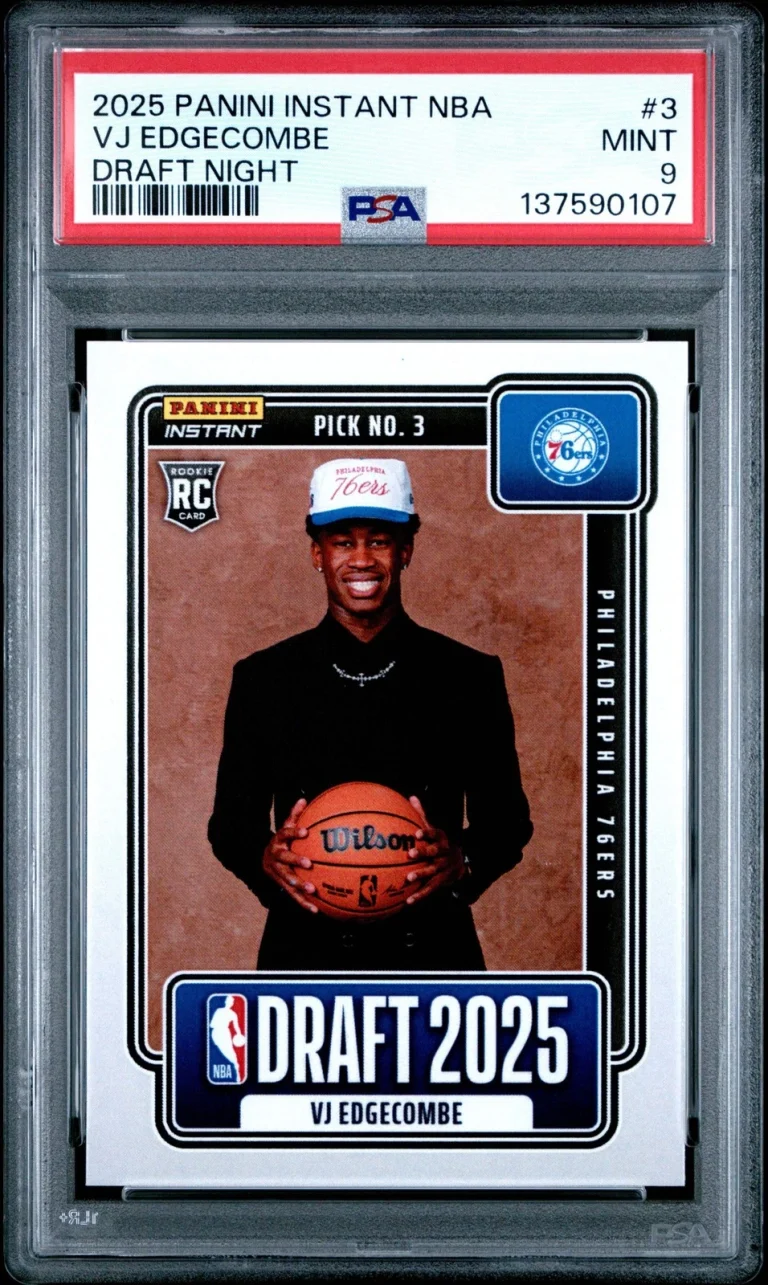 Graded 2025 Panini Instant VJ Edgecombe #3 Draft Night Rookie RC Basketball Card