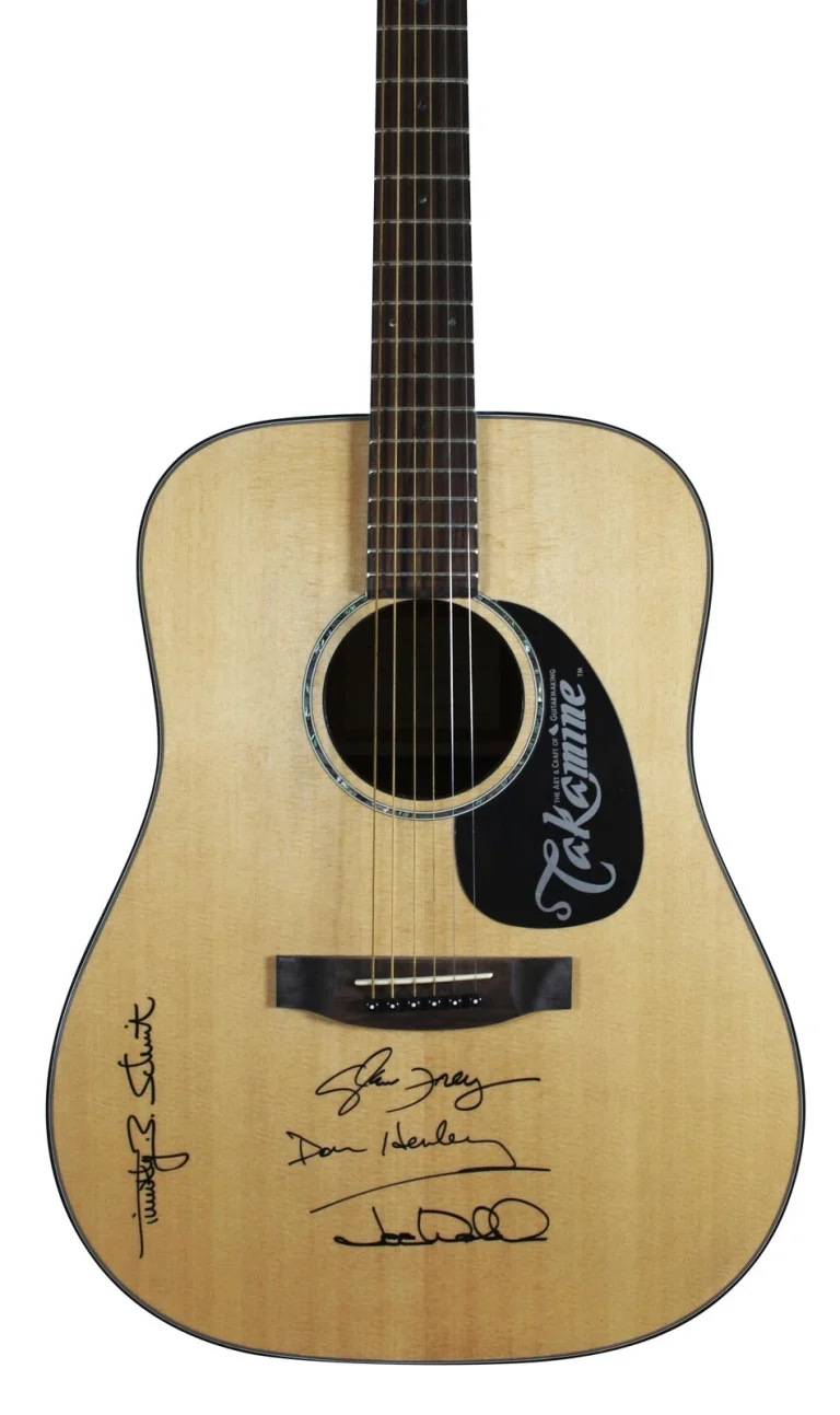 The Eagles (4) Henley, Frey, Walsh & Schmit Signed Takamine Acoustic Guitar JSA
