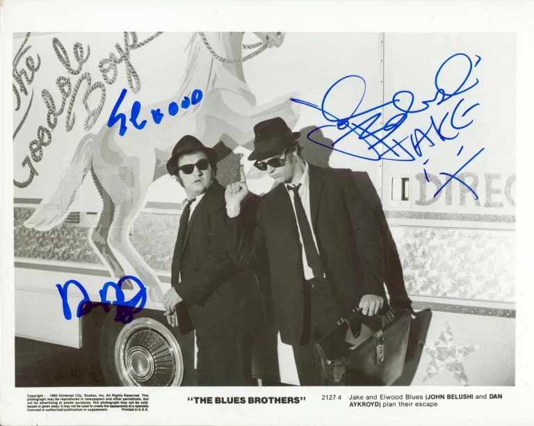 John Belushi & Dan Aykroyd The Blues Brothers Signed 8x10 Photo JSA BAS