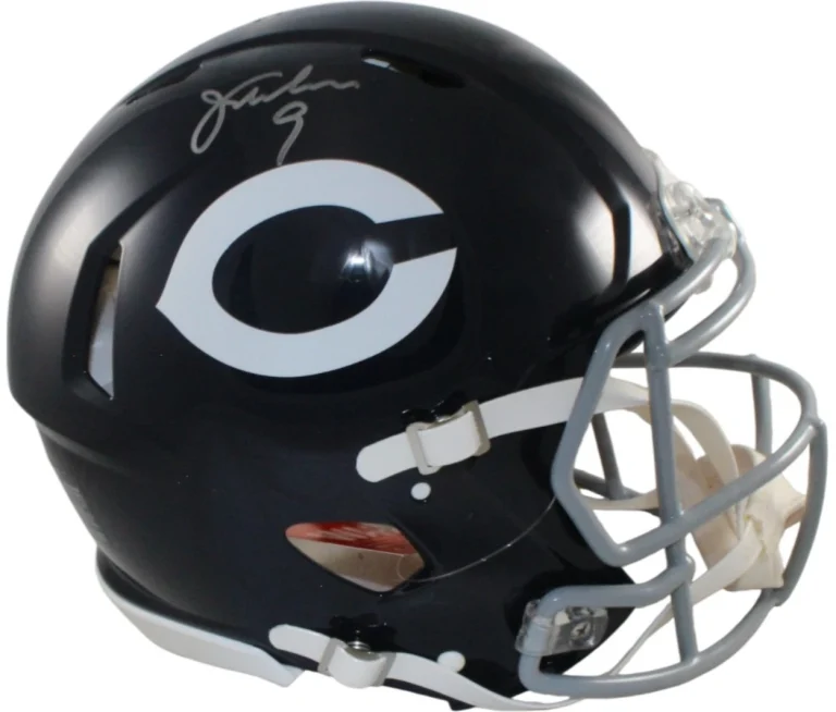 Jim McMahon Autographed Chicago Bears Authentic TB Helmet Beckett Witness 55377