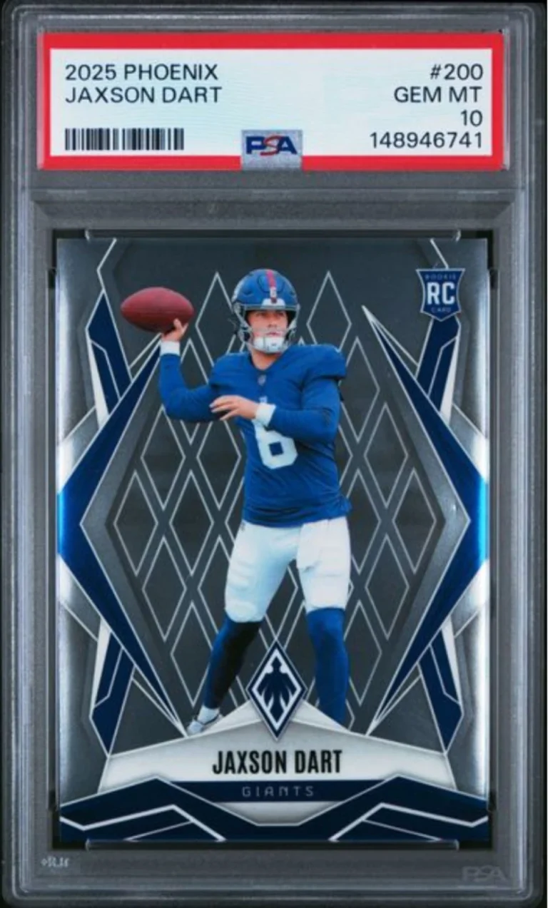 Graded 2025 Panini Phoenix Jaxson Dart #200 Rookie RC Football Card PSA 10 Mint
