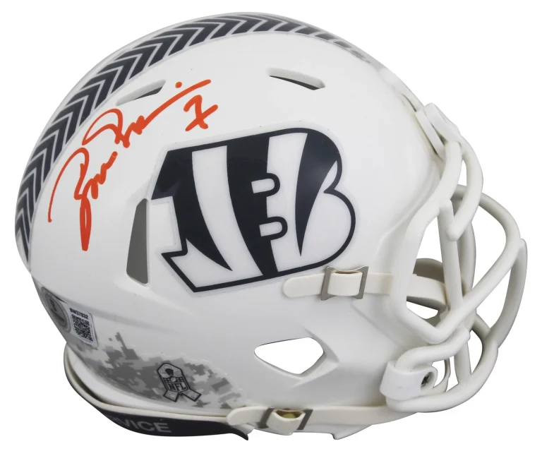 Bengals Boomer Esiason Signed Salute To Service III Speed Mini Helmet BAS Wit