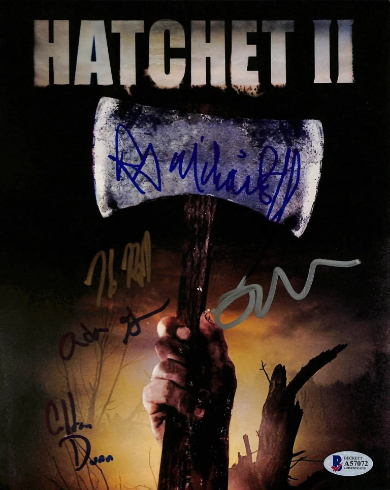 Hatchet 2 (5) Kane Hodder, Mears +3 Authentic Signed 8x10 Photo BAS #A57072