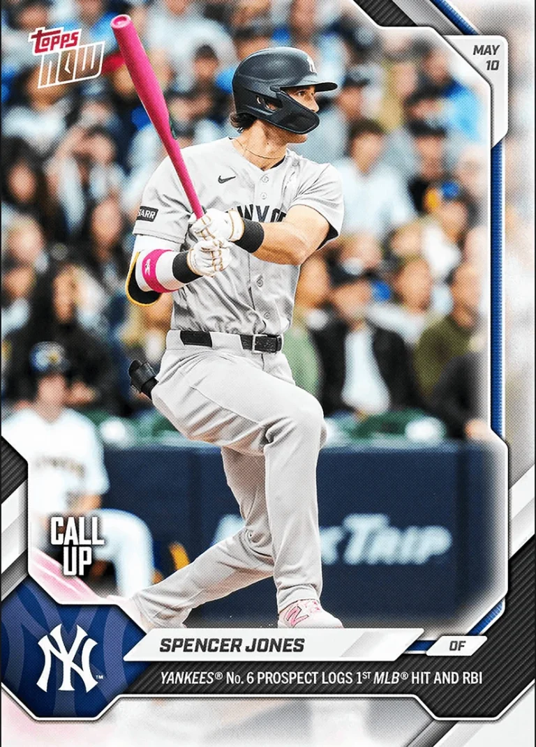 2026 Topps Now Spencer Jones #186 New York Yankees Rookie RC Baseball Card