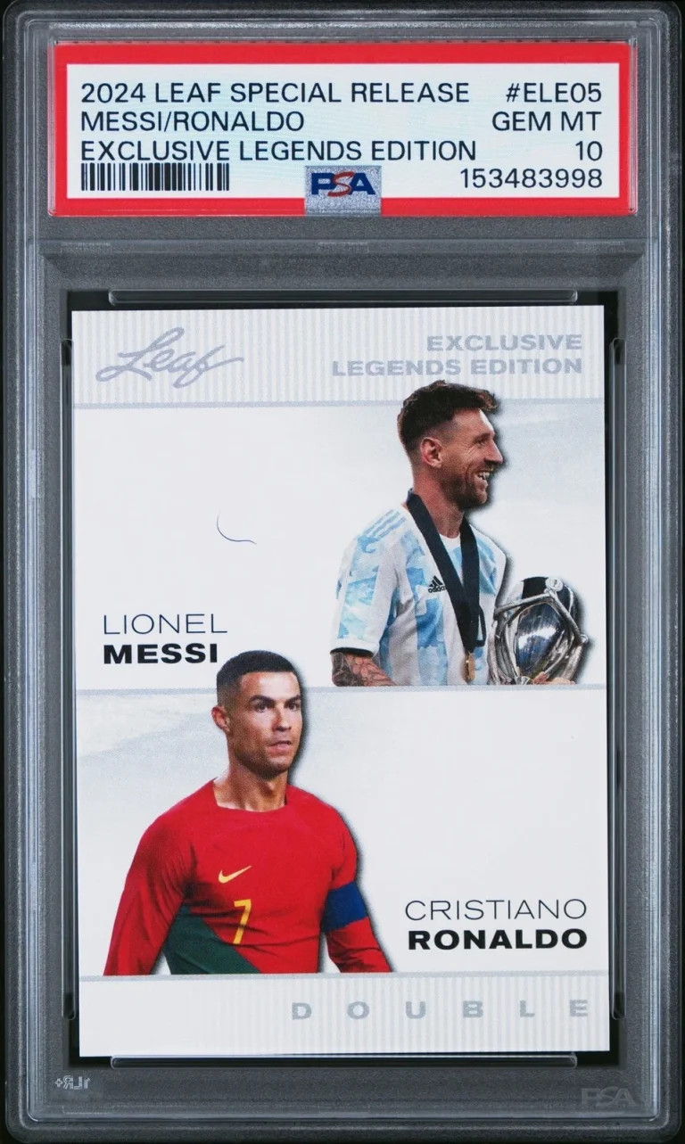 Graded 2024 Leaf Special Lionel Messi Cristiano Ronaldo #ELE05 Card PSA 10