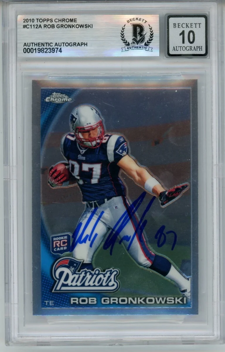 Rob Gronkowski Autographed '10 Topps Chrome #C112 10auto Card Slab Beckett 57084