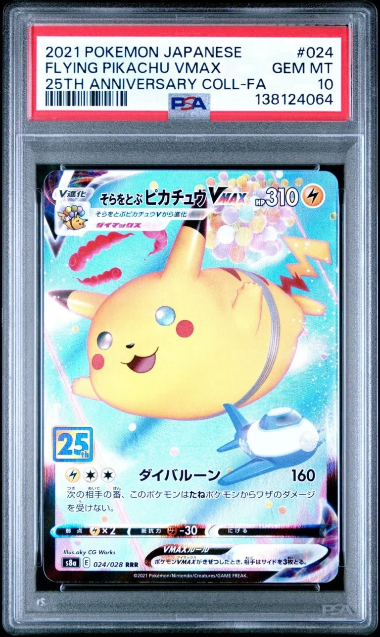 Graded 2021 Pokemon JP Flying Pikachu #024 25th Anniv. Full Art Card PSA 10