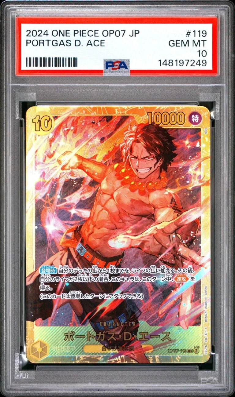 Graded 2024 One Piece JP Portgas D Ace 119 Trading Card PSA 10 Gem Mint