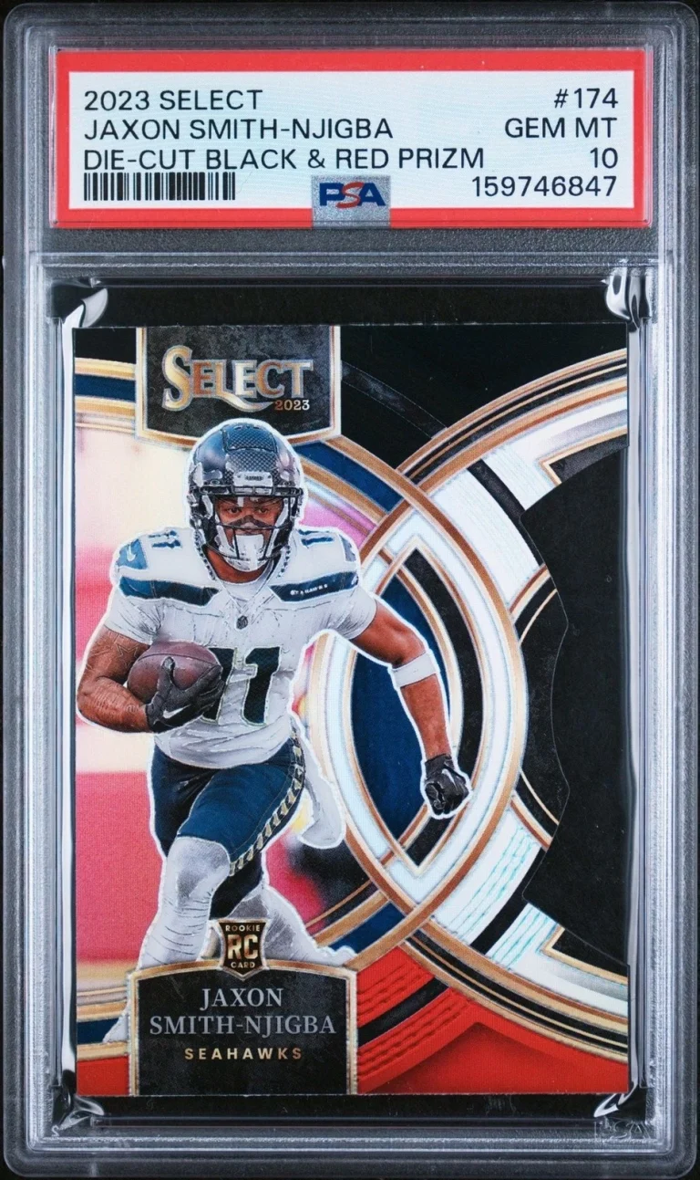 Graded 2023 Select Jaxon Smith Njigba #174 Black Red Rookie RC Card PSA 10