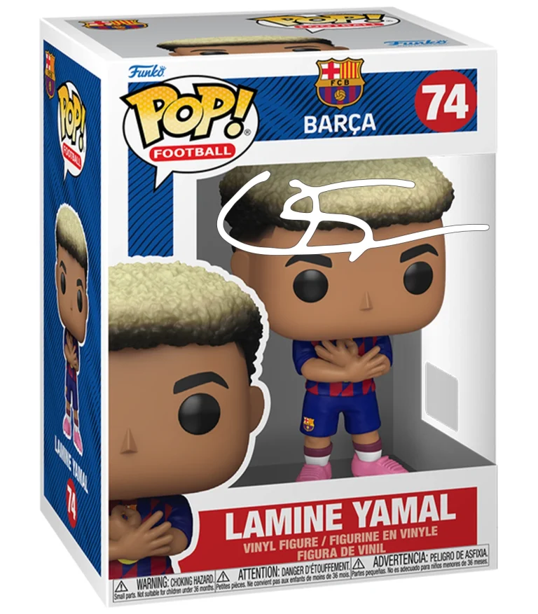 Lamine Yamal #74 Facsimile Auto Funko POP! FC Barcelona Figurine with Case