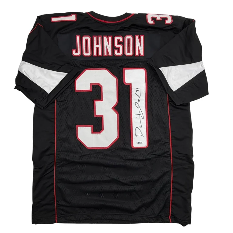 Autographed/Signed David Johnson Arizona Black Football Jersey Beckett COA