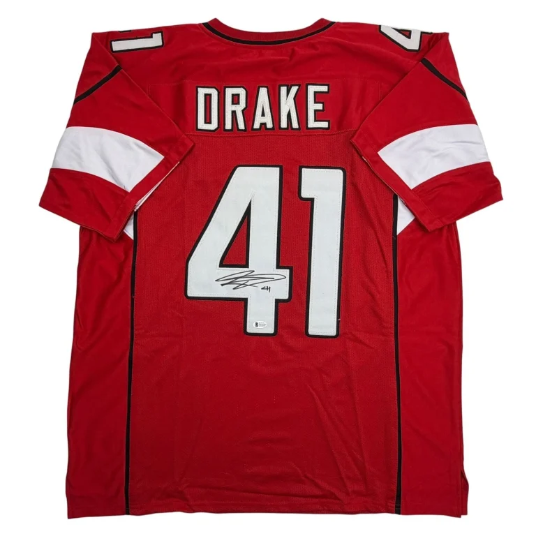 Autographed/Signed Kenyan Drake Arizona Red Football Jersey Beckett BAS COA
