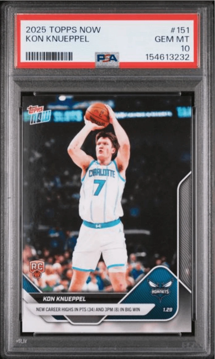 Graded 2025 Topps Now Kon Knueppel #151 Rookie RC Basketball Card PSA 10