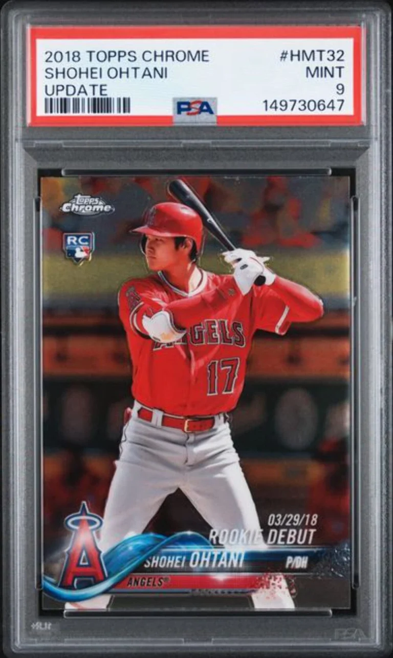 Graded 2018 Topps Chrome Update Shohei Ohtani #HMT32 Rookie Baseball Card PSA 9
