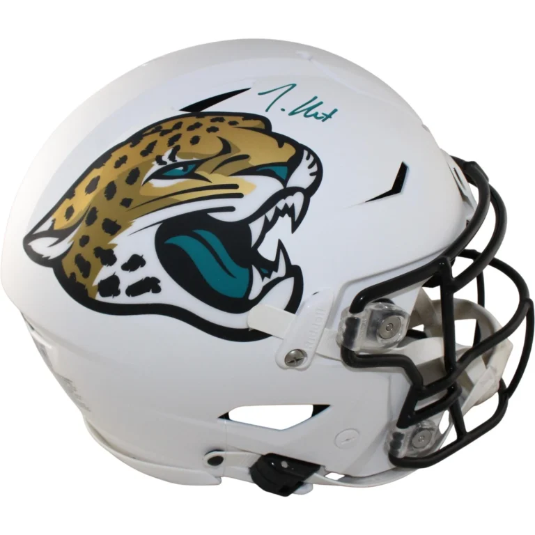 Travis Hunter Autographed Jacksonville Jaguars ALT SpeedFlex Beckett WIT 57932