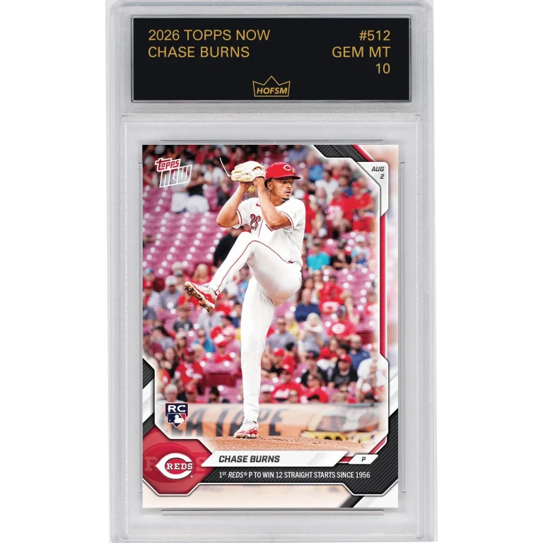 Graded 2026 Topps Now Chase Burns #512 Rookie RC Baseball Card HOFSM 10