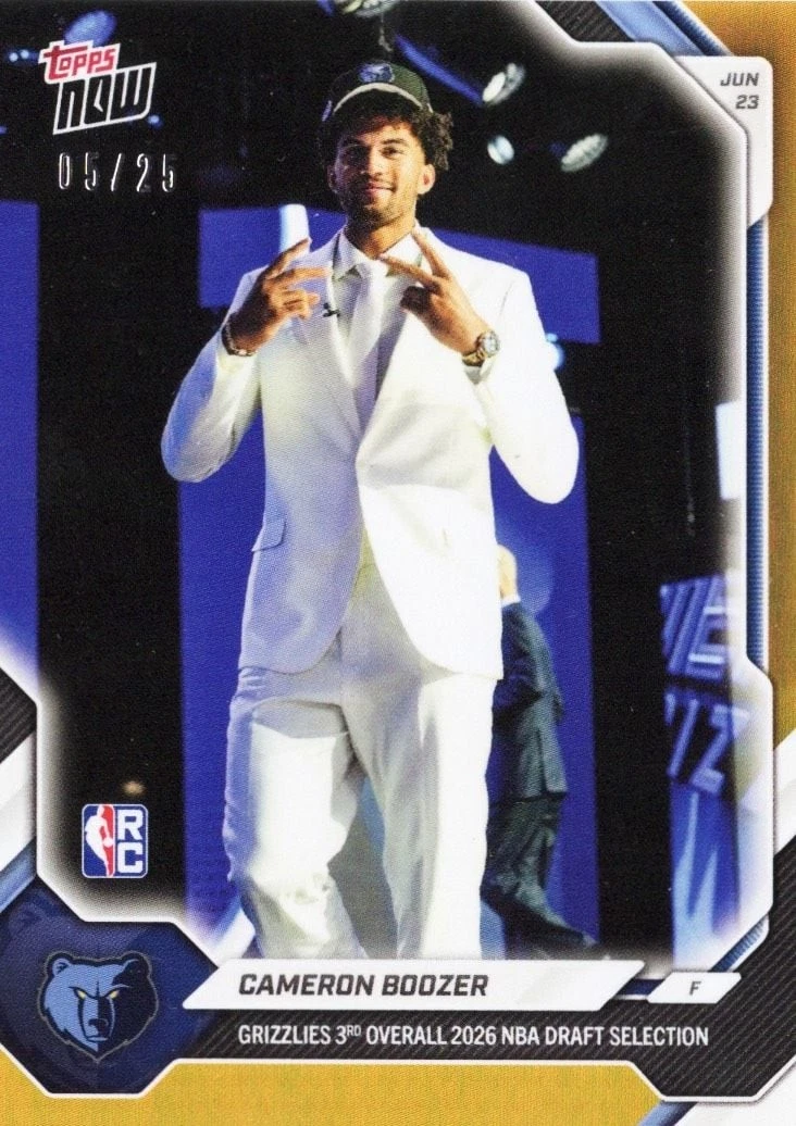 2026 Topps Now Cameron Boozer #CBOO Orange Foil /25 Rookie Basketball Card