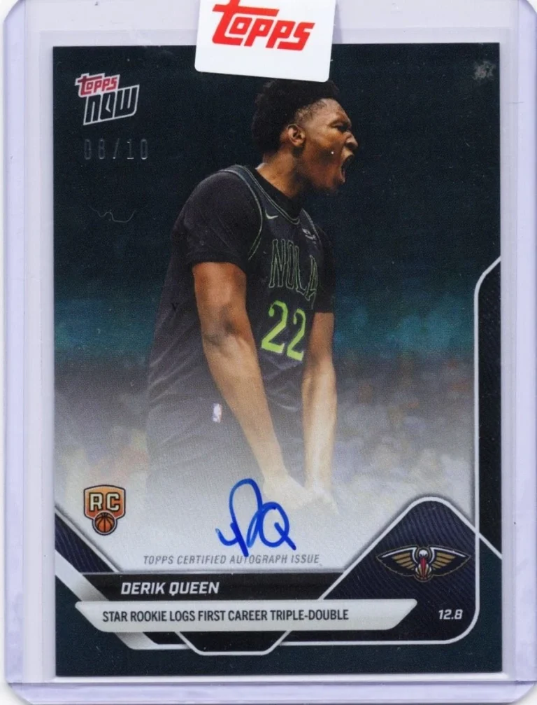 2025 Topps Now Derik Queen #79A Black Auto /10 Rookie RC Basketball Card