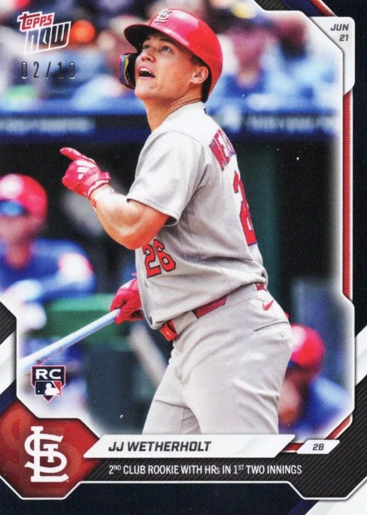 2026 Topps Now JJ Wetherholt #362 Black Foil /10 Rookie RC Baseball Card