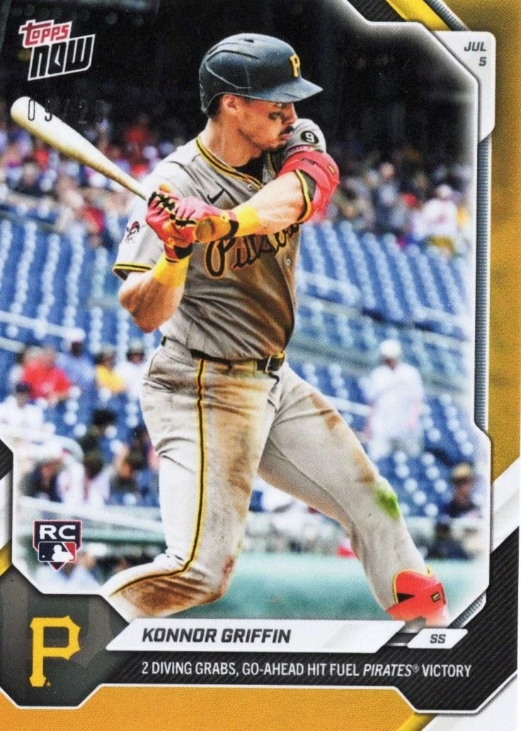 2026 Topps Now Konnor Griffin #417 Orange Foil /25 Rookie RC Baseball Card